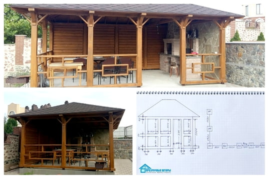 Креслення альтанки для м'яких вікон